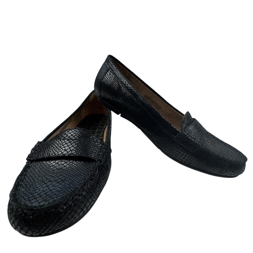 Vionic Chill Larrun Snake Embossed Leather Preppy Comfort Loafers Women's 8.5